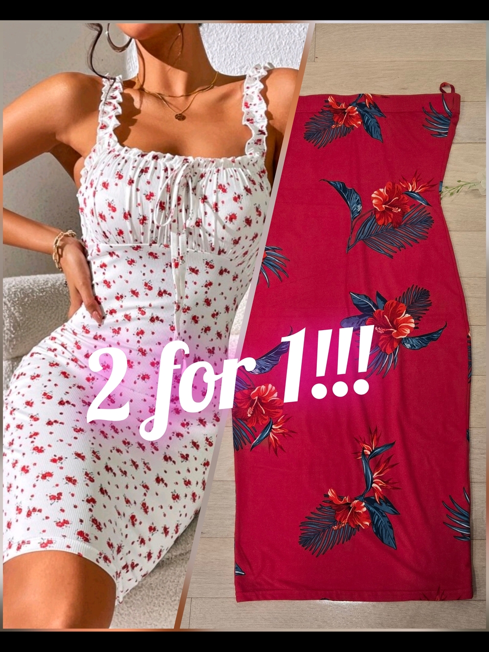2 For 1!! Red Summer Dresses - Euro Summer